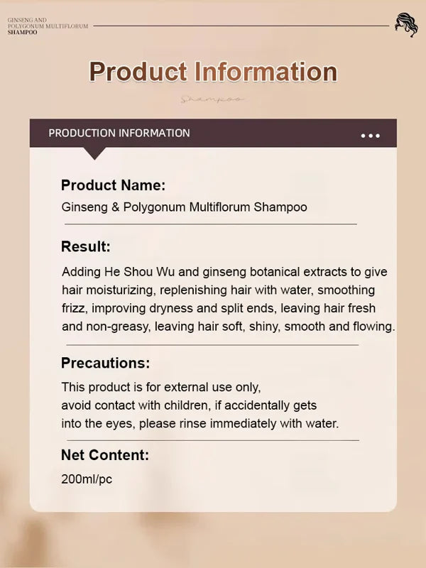 【WHITE TO BLACK】GINSENG AND POLYGONATUM ODORATUM HAIR CARE SHAMPOO