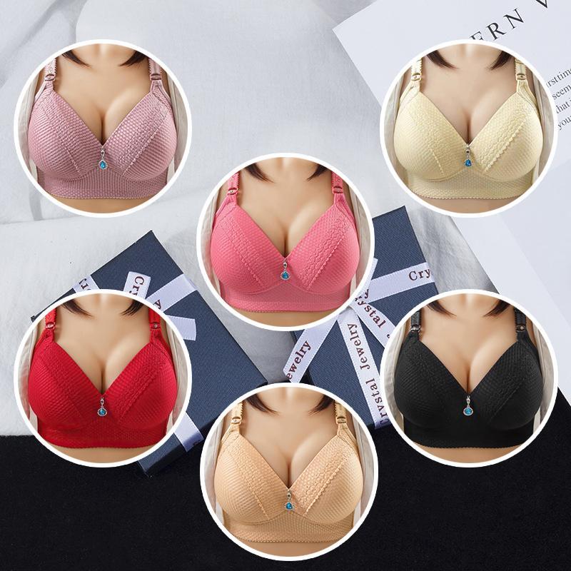 Women Back Buckle Cotton Bras Wire Free Plus Size Shoulder Straps Brasieres Comfort