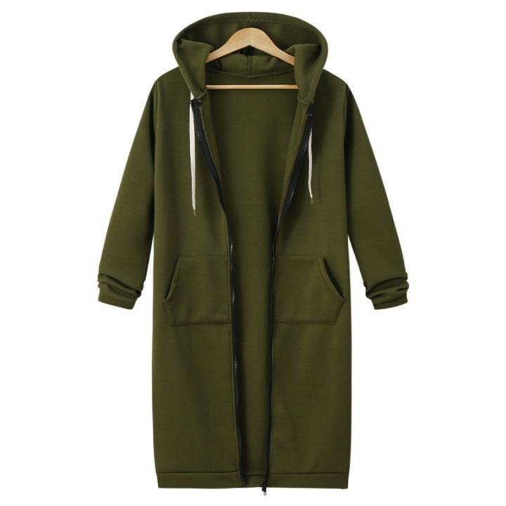 2021 Fall Winter Women s Long Hooded Sweatshirt