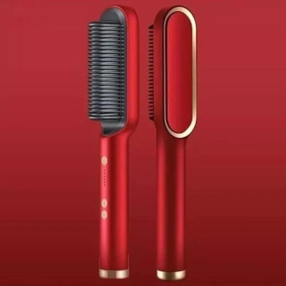 2 in 1 Hair curler and straightener brush