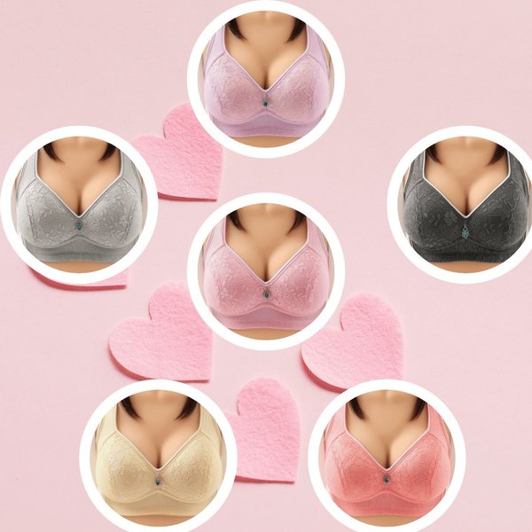 Lace Design Large Size Bra Wireless