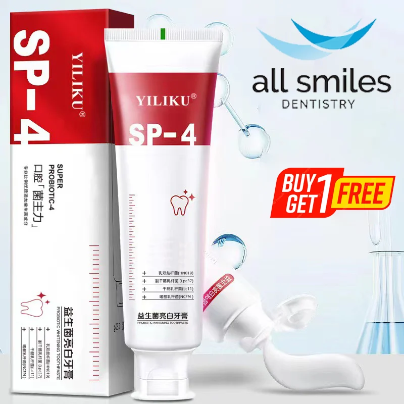 All Smiles Brightening Stain Removing Probiotic Toothpaste