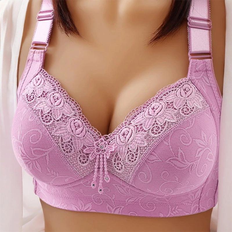 Oversize womens front button printed bra