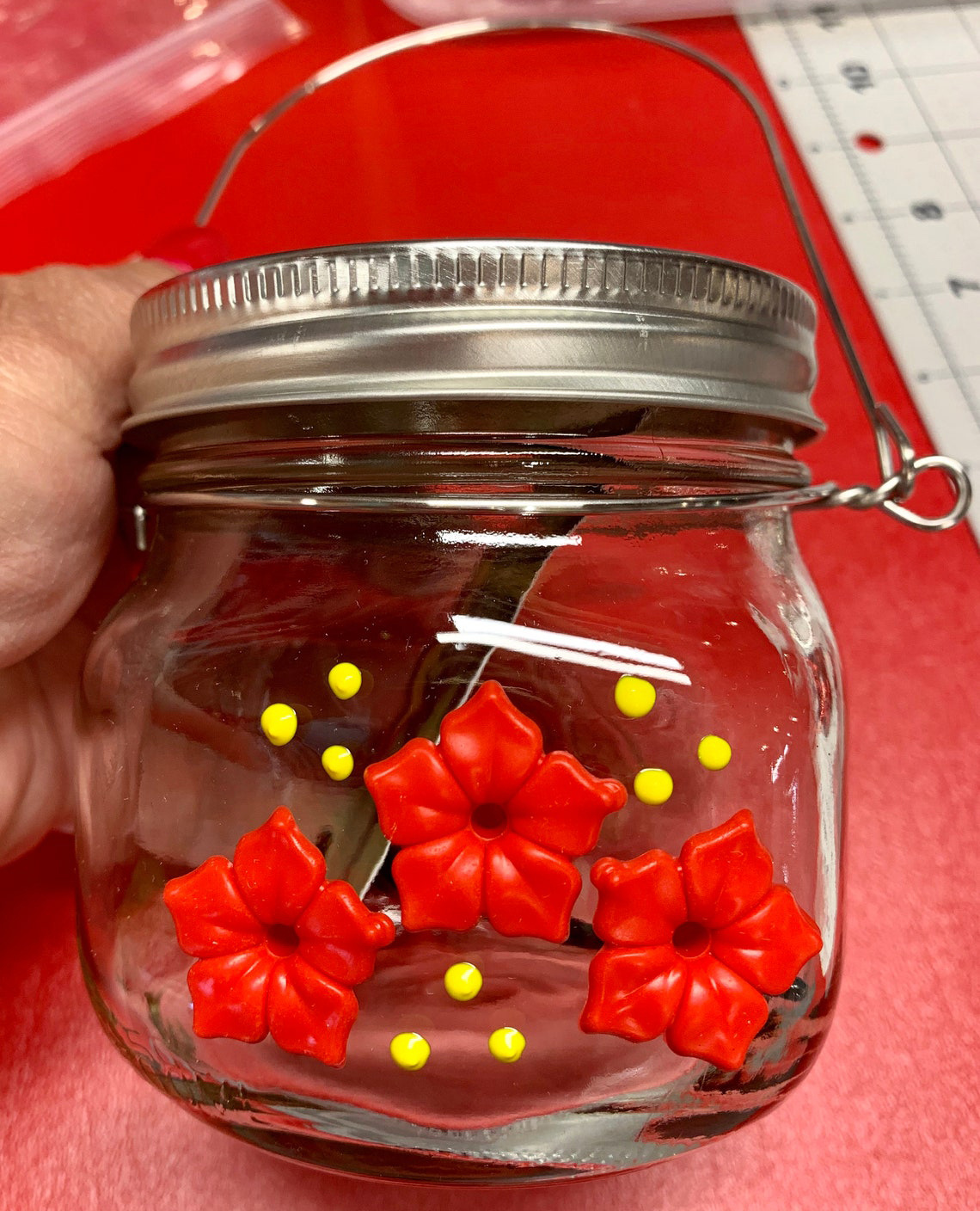 Beautiful Mason Jar Hummingbird Feeder W Three Ports