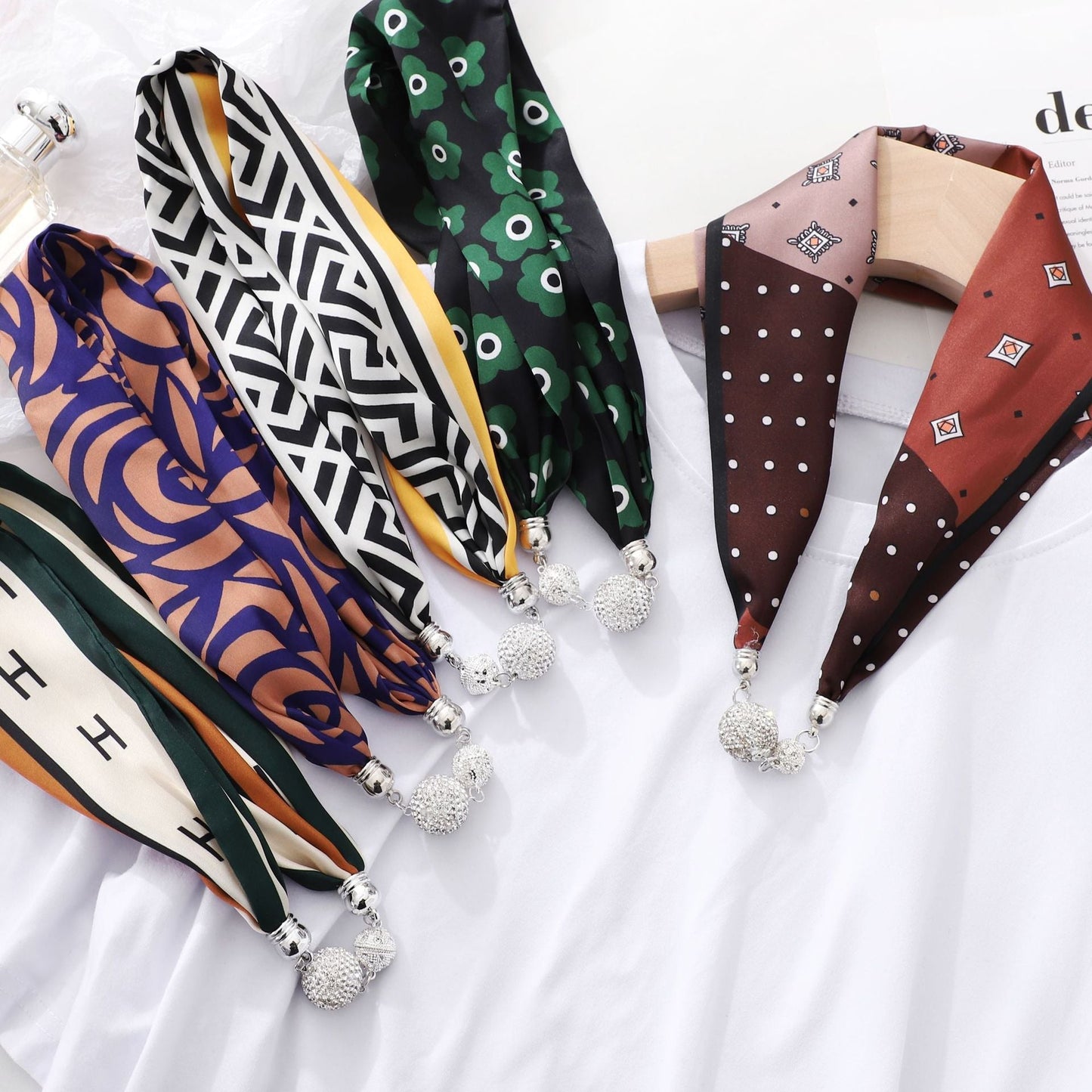 Magnetic Clasp Silk Scarf Hairband