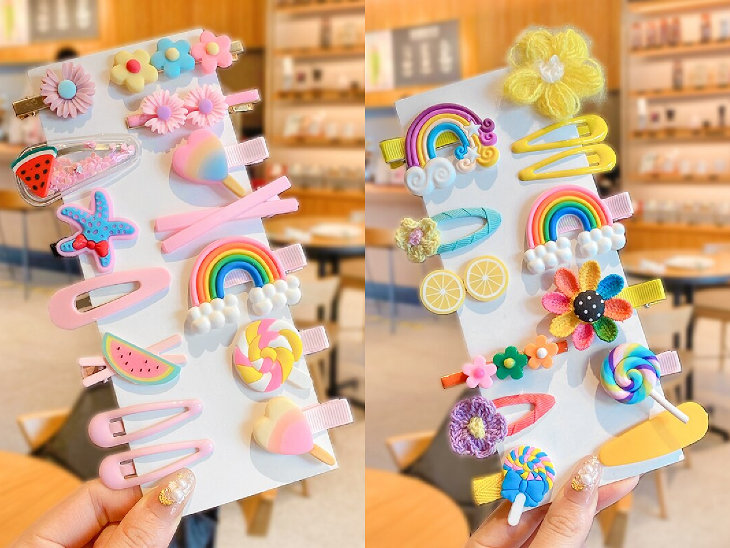 Rainbow Hair Clip Set