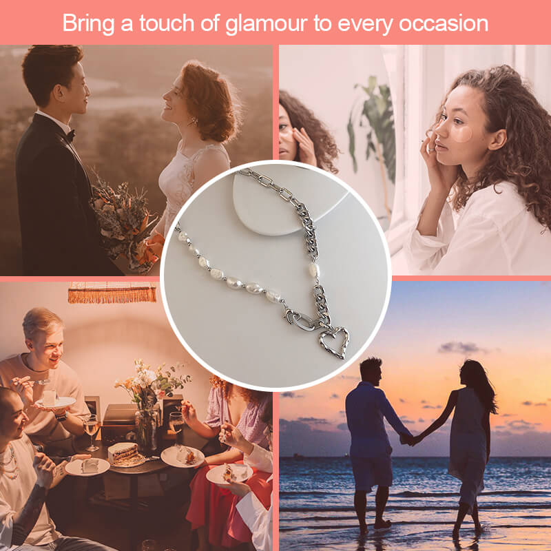 Vintage Baroque Pearl Heart Choker