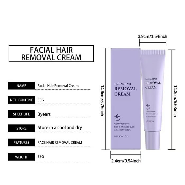 Gentle and Painless Facial Hair Removal Cream
