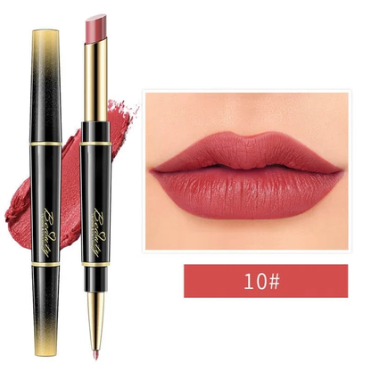 🔥Last Day 49% OFF-Double ended Lipstick Automatic Lip Liner Matte Waterproof Non fading Non stick Lipstick