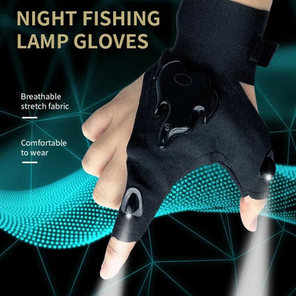 LED Flashlight Gloves - Practical Durable Fingerless Gloves