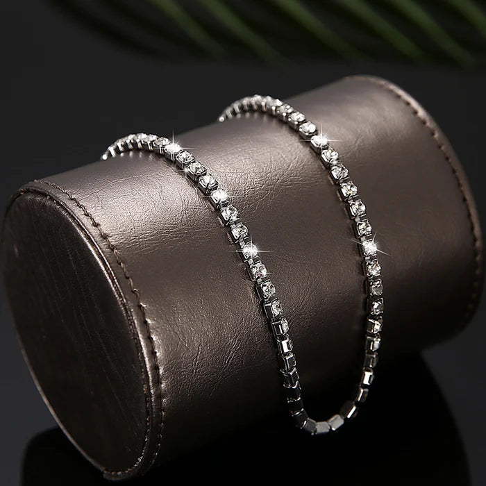 (🎁2024 New Year Hot Sale🎁)💥"Crystal' Tennis Necklace + Free Bracelet