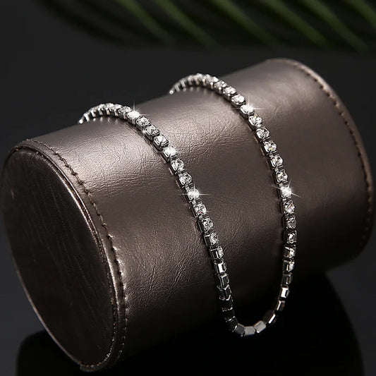 (🎁2024 New Year Hot Sale🎁)💥"Crystal' Tennis Necklace + Free Bracelet