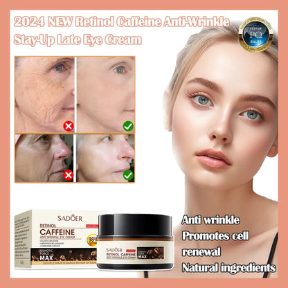 💥10000+ people feel effective🔥2024 NEW Retinol Caffeine Anti-Wrinkle Stay-Up Late Eye Cream