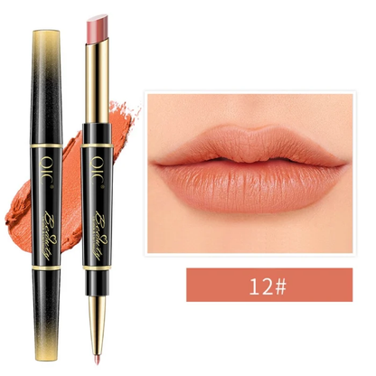 🔥Last Day 49% OFF-Double ended Lipstick Automatic Lip Liner Matte Waterproof Non fading Non stick Lipstick