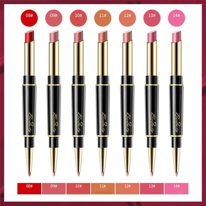 🔥Last Day 49% OFF-Double ended Lipstick Automatic Lip Liner Matte Waterproof Non fading Non stick Lipstick