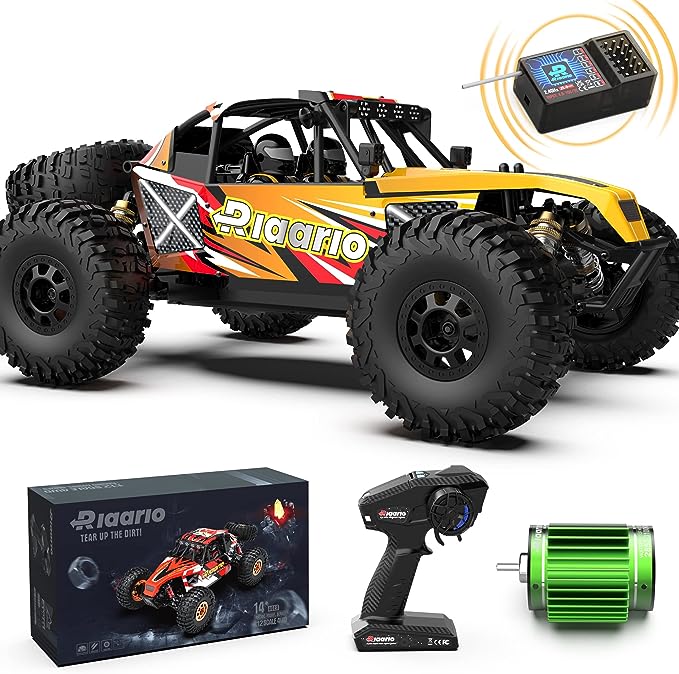 1:12 RTR Brushless RC Desert Cars for Adults, Max 45MPH Fast RC Cars, Monster Truck with Independent ESC, 4X4 RC Truck for Boys, All Terrain Remote Control Car with Oil Filled Shocks