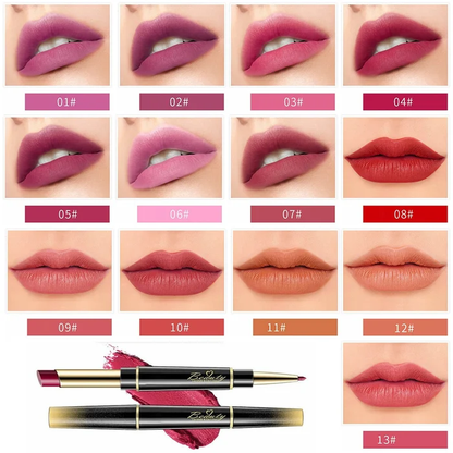 🔥Last Day 49% OFF-Double ended Lipstick Automatic Lip Liner Matte Waterproof Non fading Non stick Lipstick