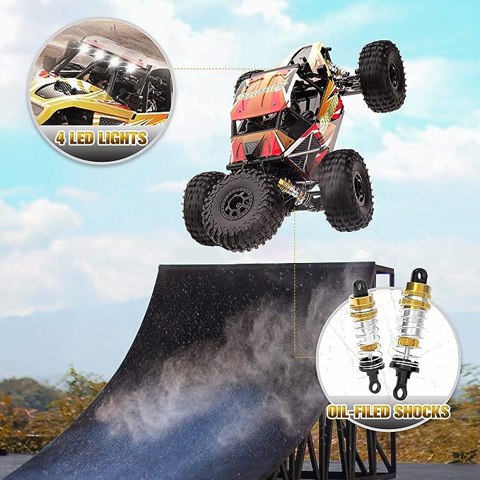 1:12 RTR Brushless RC Desert Cars for Adults, Max 45MPH Fast RC Cars, Monster Truck with Independent ESC, 4X4 RC Truck for Boys, All Terrain Remote Control Car with Oil Filled Shocks