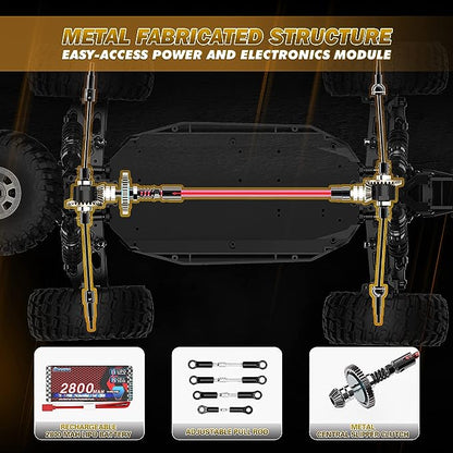 1:12 RTR Brushless RC Desert Cars for Adults, Max 45MPH Fast RC Cars, Monster Truck with Independent ESC, 4X4 RC Truck for Boys, All Terrain Remote Control Car with Oil Filled Shocks