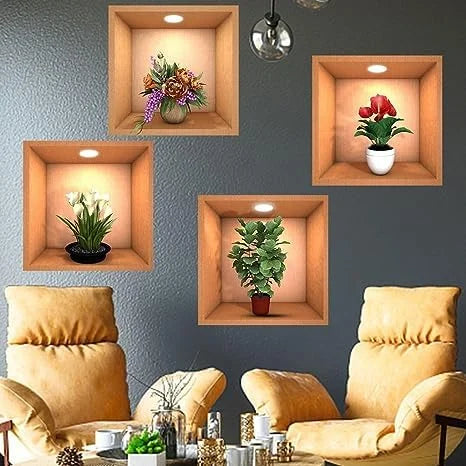 🎁2024 HOT SALE🎁-3D Removable Wall Decor Stickers (Set of 4)
