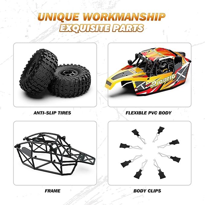 1:12 RTR Brushless RC Desert Cars for Adults, Max 45MPH Fast RC Cars, Monster Truck with Independent ESC, 4X4 RC Truck for Boys, All Terrain Remote Control Car with Oil Filled Shocks