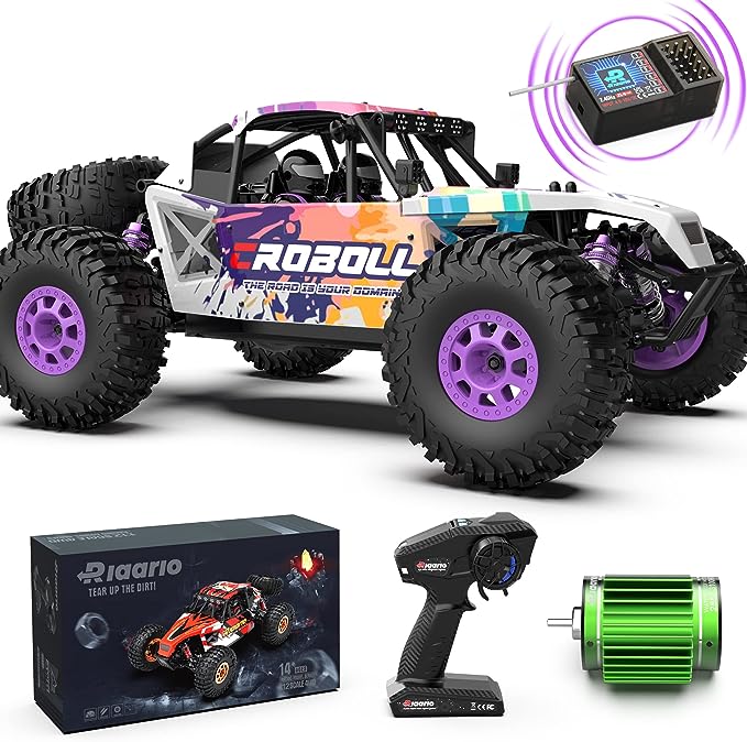 1:12 RTR Brushless RC Desert Cars for Adults, Max 45MPH Fast RC Cars, Monster Truck with Independent ESC, 4X4 RC Truck for Boys, All Terrain Remote Control Car with Oil Filled Shocks