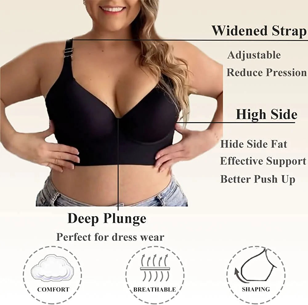 2024 New Push-Up Back Smoothing Bra-Black