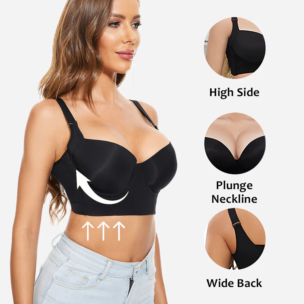 2024 New Push-Up Back Smoothing Bra-Black