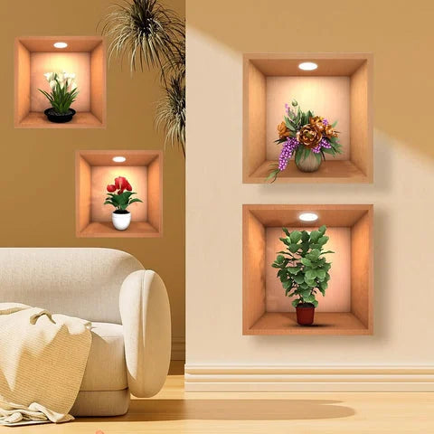 🎁2024 HOT SALE🎁-3D Removable Wall Decor Stickers (Set of 4)