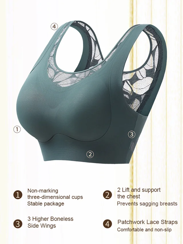 Push-up Shockproof Adjustable Lace Bra