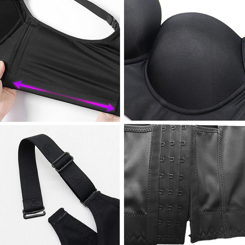 2024 New Push-Up Back Smoothing Bra-Black