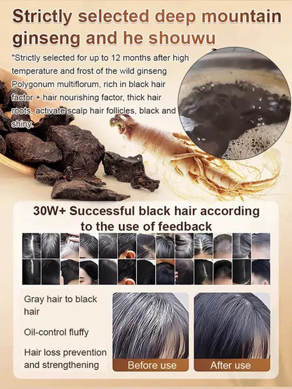 【WHITE TO BLACK】GINSENG AND POLYGONATUM ODORATUM HAIR CARE SHAMPOO