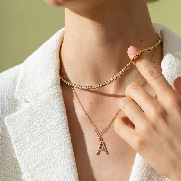 (🎁2024 New Year Hot Sale🎁)💥"Crystal' Tennis Necklace + Free Bracelet