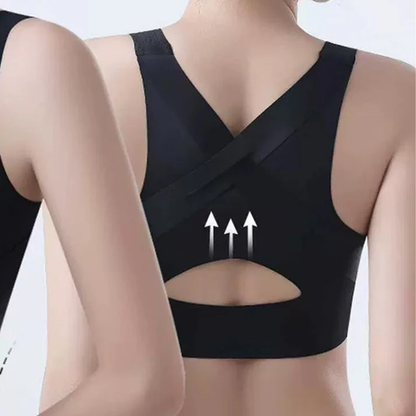 Womens Front Closure Seamless Back Support Posture Bra