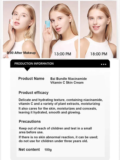 NIACINAMIDE VITAMIN C BLACK TUBE SKIN CREAM