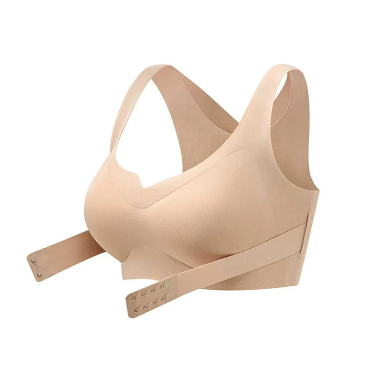 Womens Front Closure Seamless Back Support Posture Bra