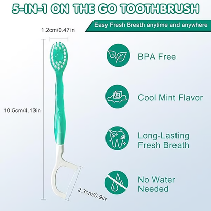 5 in 1 Mini Toothbrush Floss Tongue Scraper Toothpick Set
