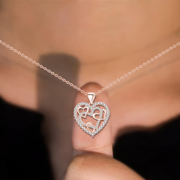 👩‍❤️‍👩''Sisters of my soul & Friends of my heart''💕-Interlocking Hearts Necklace