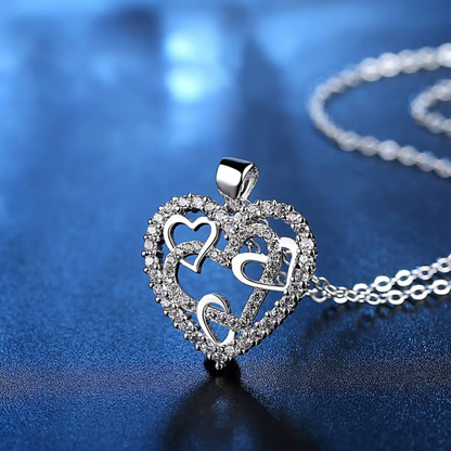 👩‍❤️‍👩''Sisters of my soul & Friends of my heart''💕-Interlocking Hearts Necklace