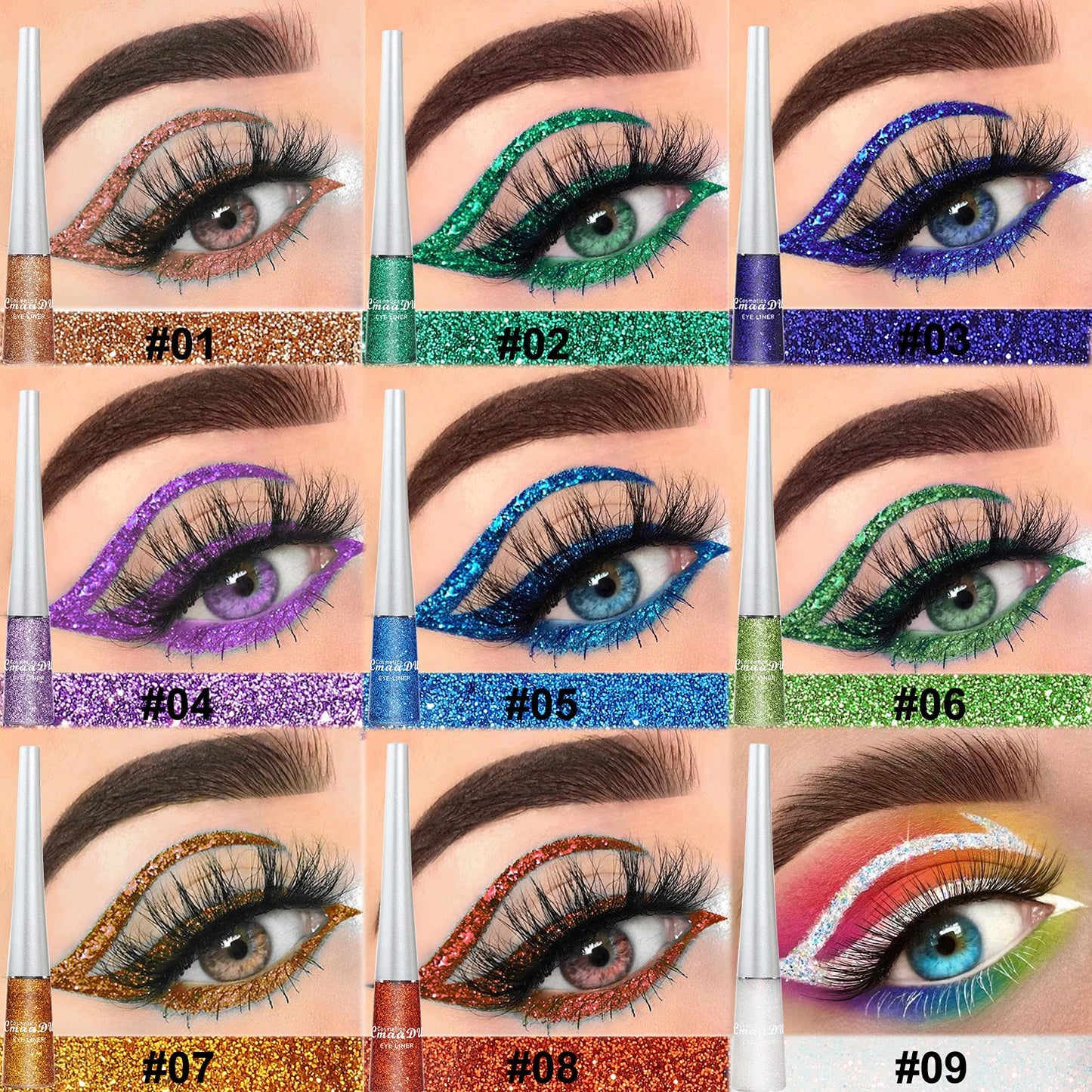 16 Colors Liquid Glitter Eyeliner