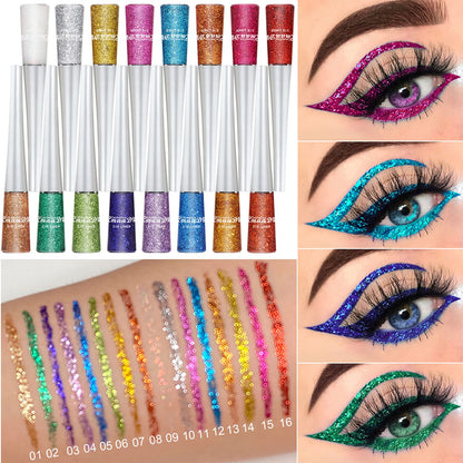 16 Colors Liquid Glitter Eyeliner