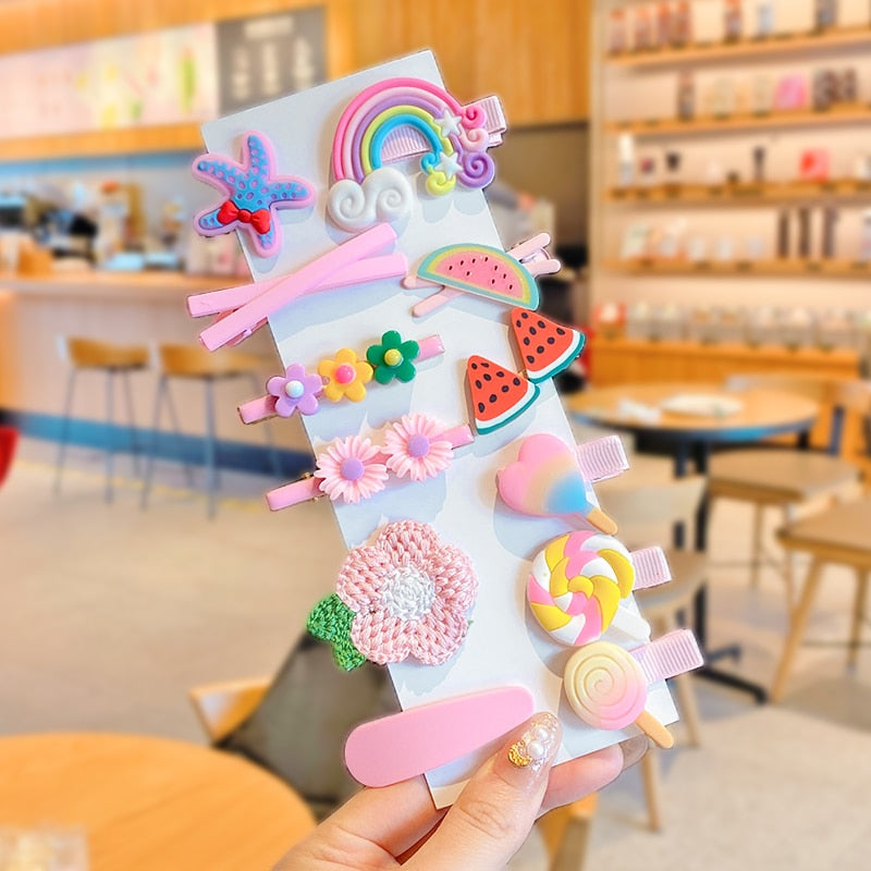 Rainbow Hair Clip Set