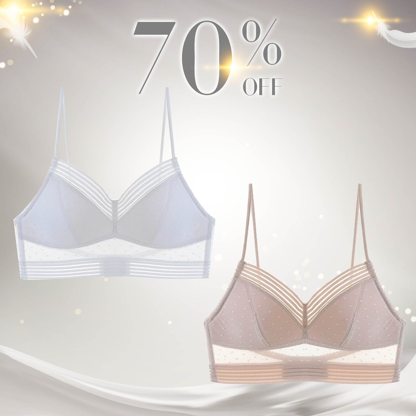 Low Back Wireless Lifting Lace Bra