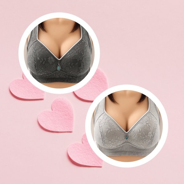 Lace Design Large Size Bra Wireless