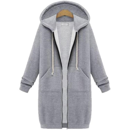 2021 Fall Winter Women s Long Hooded Sweatshirt