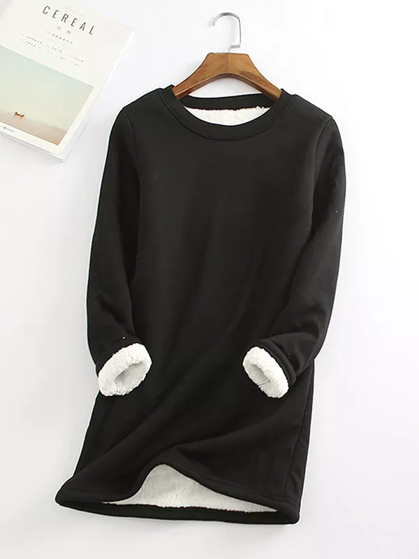 2021 NEW Casual Cotton Round Neck Solid Sweatshirt