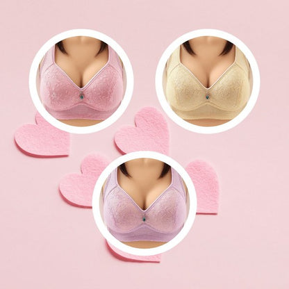 Lace Design Large Size Bra Wireless