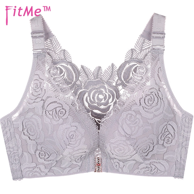 FitMe Rose Embroidery Front Closure Wirefree Bra