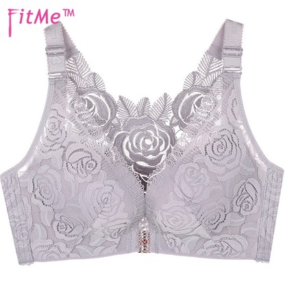 FitMe Rose Embroidery Front Closure Wirefree Bra