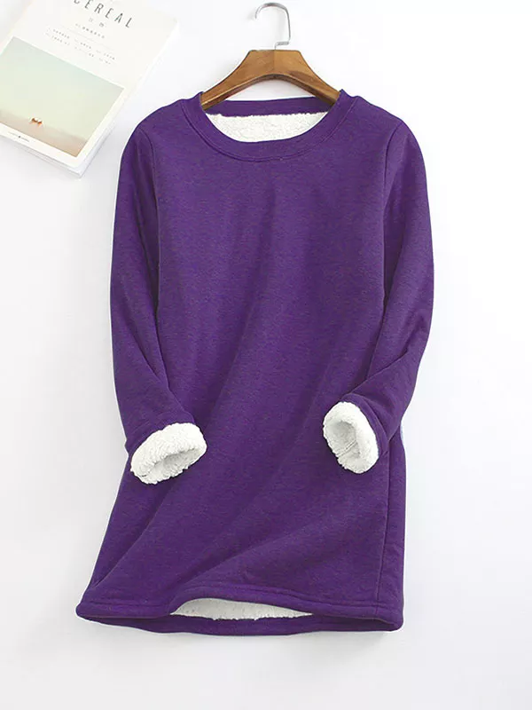 2021 NEW Casual Cotton Round Neck Solid Sweatshirt